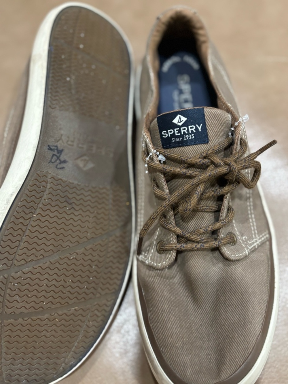 Sperry Brown Canvas Boat Shoe - Picture 3 of 7